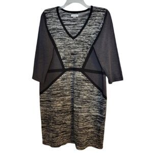 Calvin Klein Womens Vneck Sweater Knit Dress   C1